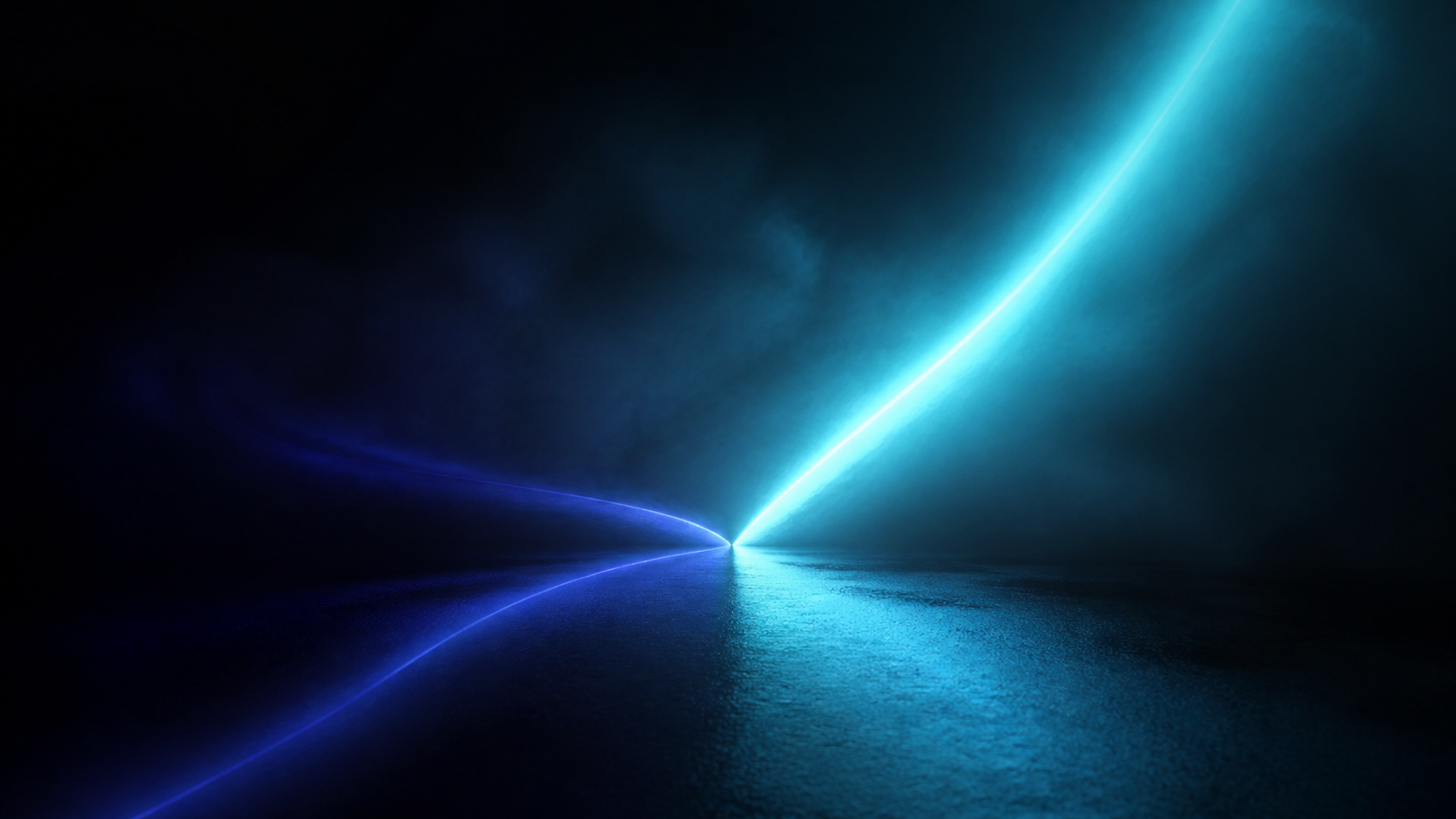 Two diverging glowing paths splitting from one point, indexing versus ranking concept